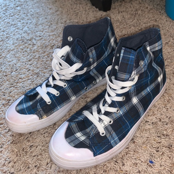 Joe Boxer Plaid Hightop Sneakers - Picture 3 of 9